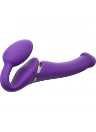 Фиолетовый безремневой вибрострапон Vibrating Bendable Strap-On - size L - Strap-on-me - купить с доставкой в Волжском