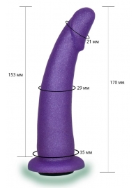 Фиолетовая гладкая изогнутая насадка-плаг - 17 см. - LOVETOY (А-Полимер) - купить с доставкой в Волжском