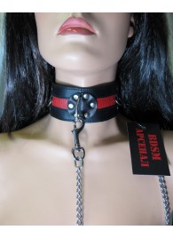 Металлический поводок с кожаной петлёй - БДСМ Арсенал - купить с доставкой в Волжском