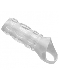 Насадка на пенис с кольцом для мошонки Clear Sensations Enhancer Sex Sleeve - 11,5 см. - XR Brands - в Волжском купить с доставкой