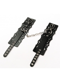 Узорчатые кожаные оковы с регулируемыми ремешками - Crazy Handmade - купить с доставкой в Волжском