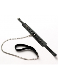 Черный ошейник с шипами и поводком - Crazy Handmade - купить с доставкой в Волжском