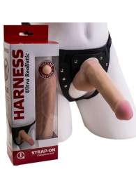 Страпон Harness из двух предметов: трусики с плугом и насадка-фаллос - 17 см. - LOVETOY (А-Полимер) - купить с доставкой в Волжском