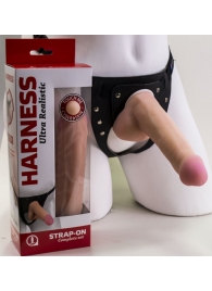 Страпон Harness из двух предметов: трусики с плугом и насадка-фаллос - 17 см. - LOVETOY (А-Полимер) - купить с доставкой в Волжском