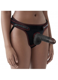 Женский темнокожий страпон Easy Strapon Set 7 Inch - 18 см. - Lovetoy - купить с доставкой в Волжском