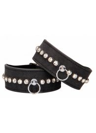 Черные поножи Diamond Studded Ankle Cuffs - Shots Media BV - купить с доставкой в Волжском