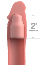 Телесная насадка-удлинитель 2 Inch Silicone X-tension with Strap - 20,3 см. - Pipedream - в Волжском купить с доставкой