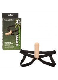 Телесный фаллопротез из силикона Extension with Harness - 15,75 см. - California Exotic Novelties - купить с доставкой в Волжском