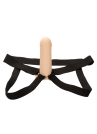 Телесный фаллопротез из силикона Extension with Harness - 15,75 см. - California Exotic Novelties - купить с доставкой в Волжском