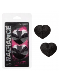 Черные пэстисы в форме сердечек Heart Pasties - California Exotic Novelties - купить с доставкой в Волжском