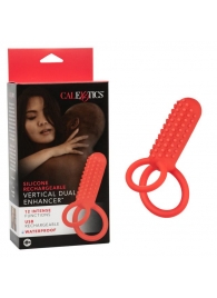 Красное эрекционное кольцо Silicone Rechargeable Vertical Dual Enhancer - California Exotic Novelties - в Волжском купить с доставкой