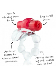 Виброкольцо с язычком и красным виброэлементом Overtime - Screaming O - в Волжском купить с доставкой