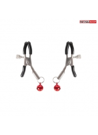 Серебристые зажимы на соски с шариками - Notabu - купить с доставкой в Волжском