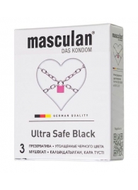 Ультрапрочные презервативы Masculan Ultra Safe Black - 3 шт. - Masculan - купить с доставкой в Волжском