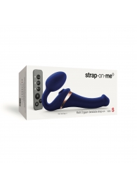 Синий безремневой страпон Multi Orgasm Size S с клиторальной стимуляцией - Strap-on-me - купить с доставкой в Волжском