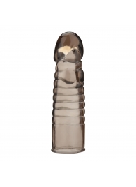 Дымчатая насадка-удлинитель Ribbed Realistic Penis Enhancing Sleeve Extension - 15,2 см. - BlueLine - в Волжском купить с доставкой