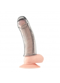 Текстурированная насадка на пенис Clear Textured Penis Enhancing Sleeve Extension - 16,5 см. - BlueLine - в Волжском купить с доставкой