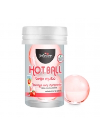 Лубрикант на масляной основе Hot Ball Beija Muito с ароматом клубники и шампанского (2 шарика по 3 гр.) - HotFlowers - купить с доставкой в Волжском