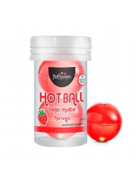 Лубрикант на масляной основе Hot Ball Beija Muito с ароматом клубники (2 шарика по 3 гр.) - HotFlowers - купить с доставкой в Волжском