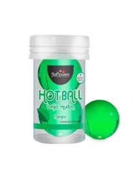 Лубрикант на масляной основе Hot Ball Beija Muito с ароматом мяты (2 шарика по 3 гр.) - HotFlowers - купить с доставкой в Волжском