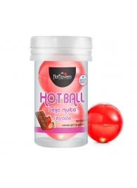 Лубрикант на масляной основе Hot Ball Beija Muito с ароматом шоколада и клубники (2 шарика по 3 гр.) - HotFlowers - купить с доставкой в Волжском