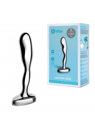 Стальной стимулятор простаты Stainless Steel Prostate Plug - 11,5 см. - b-Vibe - в Волжском купить с доставкой