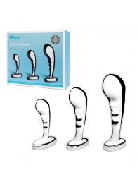 Набор из 3 стальных стимуляторов простаты Stainless Steel P-spot Training Set - b-Vibe - в Волжском купить с доставкой