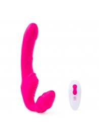 Розовый безремневой страпон на радиоуправлении Strapless Together - 22 см. - Together Toy - купить с доставкой в Волжском