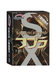 Суженные к основанию презервативы Sagami Xtreme COBRA - 3 шт. - Sagami - купить с доставкой в Волжском