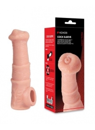 Телесная фантазийная насадка на член Cock Sleeve Size M - KOKOS - в Волжском купить с доставкой