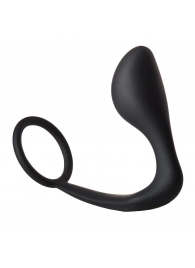 Черное эрекционное кольцо с анальной пробкой Anal Plug With Cockring - Dream Toys - в Волжском купить с доставкой