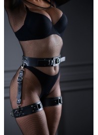 Кожаный пояс с гартерами Sex Game - БДСМ Арсенал - купить с доставкой в Волжском