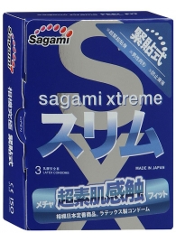 Розовые презервативы Sagami Xtreme FEEL FIT 3D - 3 шт. - Sagami - купить с доставкой в Волжском