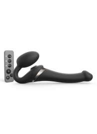 Черный безремневой страпон Multi Orgasm Size S с клиторальной стимуляцией - Strap-on-me - купить с доставкой в Волжском
