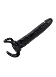 Чёрная насадка-фаллос для двойного проникновения INFLATABLE DILDO SLIM DONG  - 13,5 см. - Toyz4lovers - в Волжском купить с доставкой