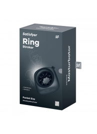 Черный мужской вибромассажер Ring Stroker - Satisfyer - в Волжском купить с доставкой