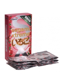 Презервативы Sagami Xtreme Strawberry c ароматом клубники - 10 шт. - Sagami - купить с доставкой в Волжском