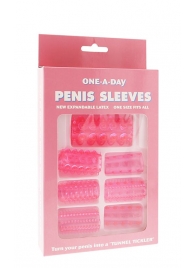 Набор из 7 розовых насадок на пенис ONE-A-DAY PENIS SLEEVES PINK - Seven Creations - в Волжском купить с доставкой