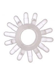 Прозрачное гелевое эрекционное кольцо с шипиками - Toyfa Basic - в Волжском купить с доставкой