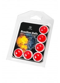 Набор из 6 шариков с массажным маслом Brazilian Balls с охлаждающим и разогревающим эффектом - Secret Play - купить с доставкой в Волжском