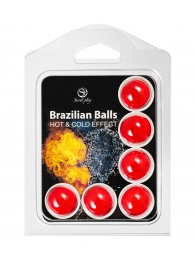 Набор из 6 шариков с массажным маслом Brazilian Balls с охлаждающим и разогревающим эффектом - Secret Play - купить с доставкой в Волжском