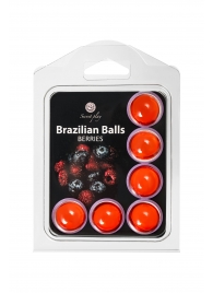 Набор из 6 шариков с массажным маслом Brazilian Balls с ароматом ягод - Secret Play - купить с доставкой в Волжском