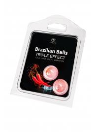 Набор из 2 шариков с массажным маслом Brazilian Balls с тройным эффектом - Secret Play - купить с доставкой в Волжском