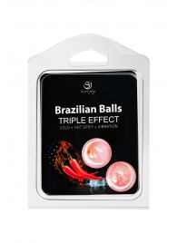 Набор из 2 шариков с массажным маслом Brazilian Balls с тройным эффектом - Secret Play - купить с доставкой в Волжском