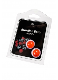 Набор из 2 шариков с массажным маслом Brazilian Balls с ароматом ягод - Secret Play - купить с доставкой в Волжском