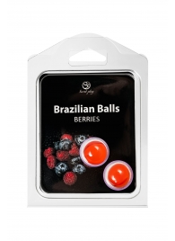 Набор из 2 шариков с массажным маслом Brazilian Balls с ароматом ягод - Secret Play - купить с доставкой в Волжском