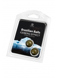 Набор из 2 шариков с массажным маслом Brazilian Balls с ледяным эффектом - Secret Play - купить с доставкой в Волжском