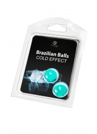 Набор из 2 шариков с массажным маслом Brazilian Balls с охлаждающим эффектом - Secret Play - купить с доставкой в Волжском