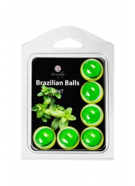 Набор из 6 шариков с массажным маслом Brazilian Balls с ароматом мяты - Secret Play - купить с доставкой в Волжском