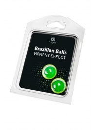 Набор из 2 шариков с массажным маслом Brazilian Balls с эффектом вибрации - Secret Play - купить с доставкой в Волжском